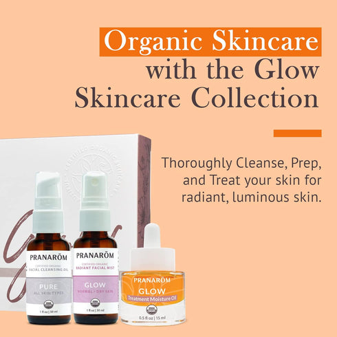 Pranarom Skincare Collection - Set of 100% Pure & Organic Essential Oil Facial Cleanse, Moisture Oil, & Facial Mist (Aloe Vera)