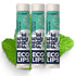 Vegan Lip Balm Sweet Mint by Eco Lips, 3 Pack Natural Bee Free with Candelilla Wax, Organic Cocoa Butter