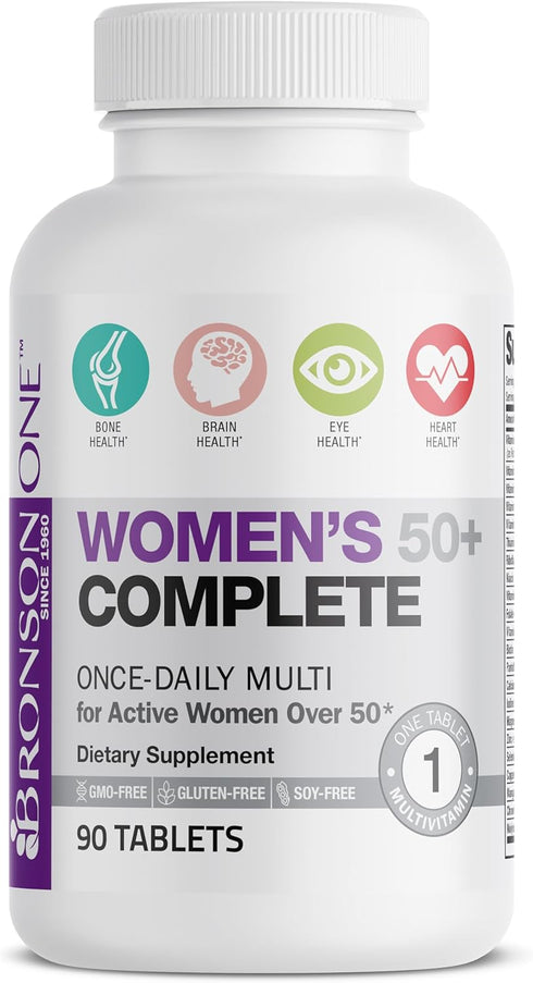 Bronson ONE Daily Women’s 50+ Complete Multivitamin | 90 Tablets | Multimineral Supplement