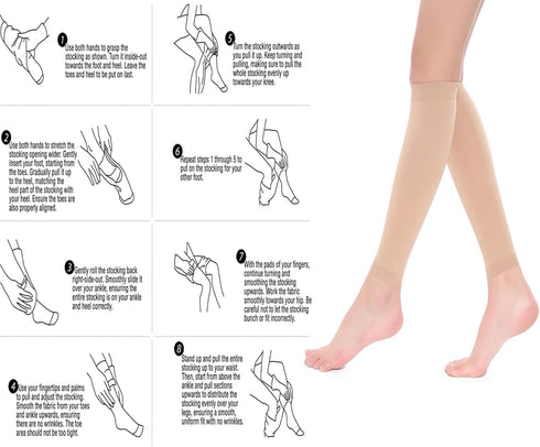 Utaly 20-30mmHg Calf-Compression-Sleeve for Men & Women Footless Graduated-Compression Socks Calf Support