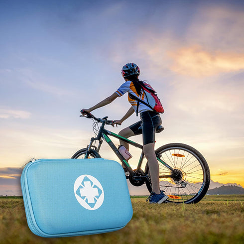 276PCS Small Travel First Aid Kit Supplies - Backpacking Essentials for Home Outdoor Adventure, Blue AMORNING