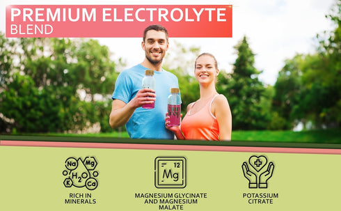 Electrolytes Powder, Blueberry Flavor - No Added Sugar Hydration Drink Mix, Gluten Free with Potassium Citrate