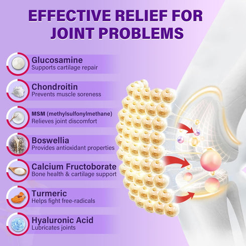 Glucosamine Chondroitin Gummies with MSM, Turmeric & Hyaluronic Acid, 120 Cts Extra Strength Joint Support