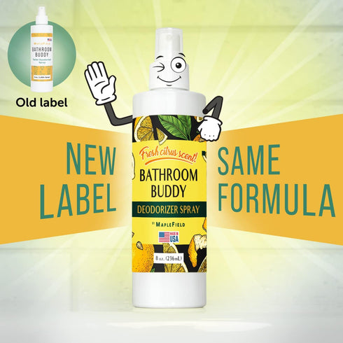 Maplefield 2 Pack Toilet Deodorizer Spray - 8 oz Citrus Scent Bathroom Buddy Air Freshener, Portable and Easy to Use
