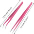 Hotop 2 Pieces Straight and Curved Tip Tweezers, Stainless Steel Eyelash Extension Application Tools