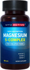5-in-1 Magnesium Complex - High Absorption Chelated Magnesium for Nerves, Muscles & Bones, 60 Capsules