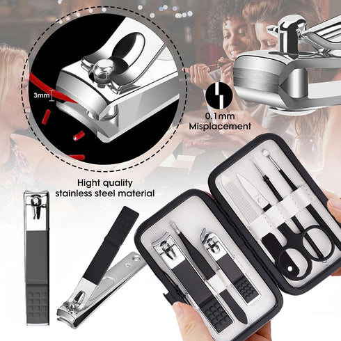 Nail Clipper Set, Portable Manicure Kit for Men with Travel Case, Toe and Finger Nail Clippers