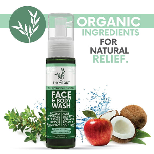 All Natural Face & Body Wash for Eczema, Psoriasis, Bug Bites, 7.1 oz Soothes Itching and Irritation