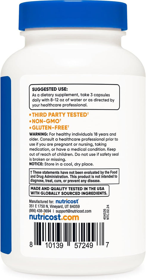 Nutricost Testosterone Support Complex - 90 Capsules, 1800mg Per Serving