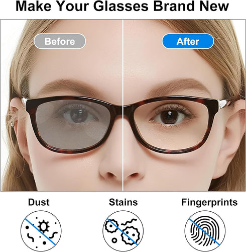 haino Glasses Cleaner, Travel Eyeglass Cleaner, Multifunctional Glasses Cleaning Kit with Microfiber Cleaning Cloth