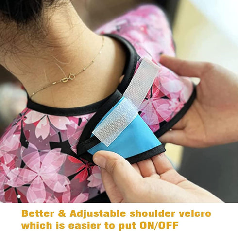 VOPHIA Washable Adult Bibs for Women - Reusable Waterproof Clothing Protector with Crumb Catcher