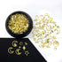 2 Box Gold Star Moon Nail Charms, 3D Metallic Studs Rhinestones for Women Girls Nail Art