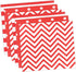 Disposable 2-ply Party Napkins, Striped Chevron Polka Dot Paper Napkins for Birthday, 60-Count, 13" x 13" Red