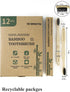 YD WINGTAI 12pack Biodegradable Bamboo Toothbrushes Non Plastic Toothbrush Natural Wooden Travel Size Organic Charcoal