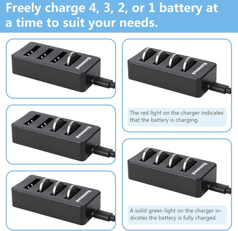 Konnoced LF2032 Battery(20-Pack) CR2032 Rechargeable Coin with Dedicated Charger,Replacement for for Car Key