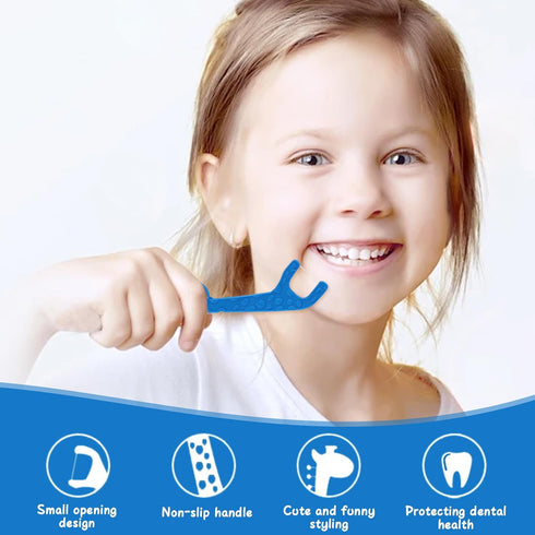 EcoFrenzy Kids Floss Picks 200 Count (4 Packs of 50 Flossers) - Biodegradable Cornstarch, Strawberry Flavored