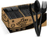 1000 Pcs Black Plastic Utensils Set, Disposable Forks, Spoons, Knives for 25 Guests, Packaging May Vary