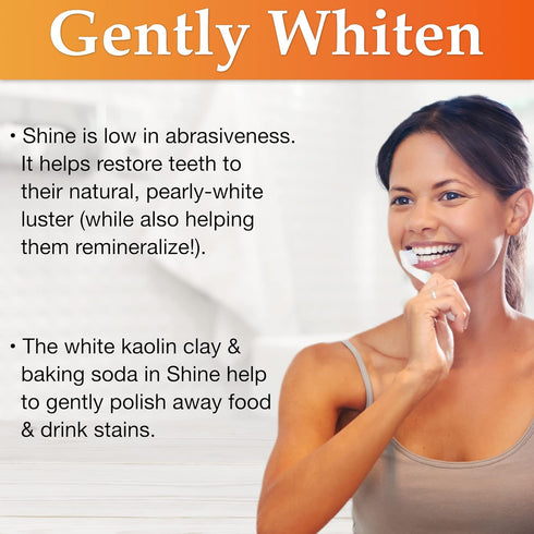 Shine Remineralizing Tooth Powder with Hydroxyapatite, Natural Teeth Whitening Powder, Cinnamon