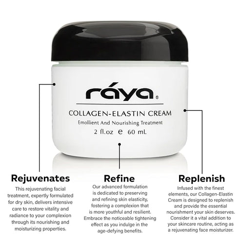 Raya Collagen-Elastin Cream (401), Nourishing Facial Treatment for Dry Skin, Reduces Fine Lines