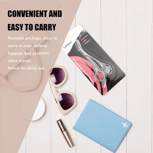 LePinko Eyebrow Trimming Scissors with Combs, Silver Gifts for Men Women Stocking Stuffers