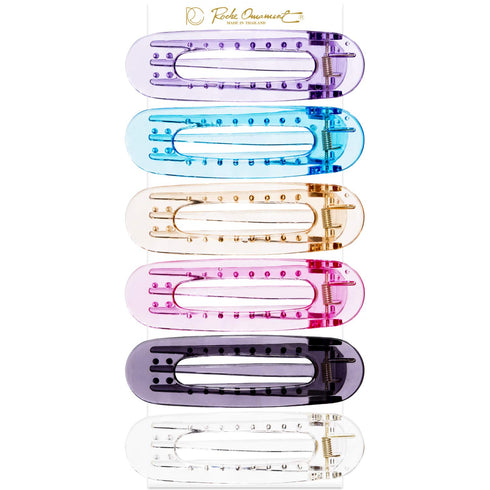 RC ROCHE ORNAMENT 6 Pcs Flat Lay Down Hair Clips, Durable Plastic Side Slide for Women Styling
