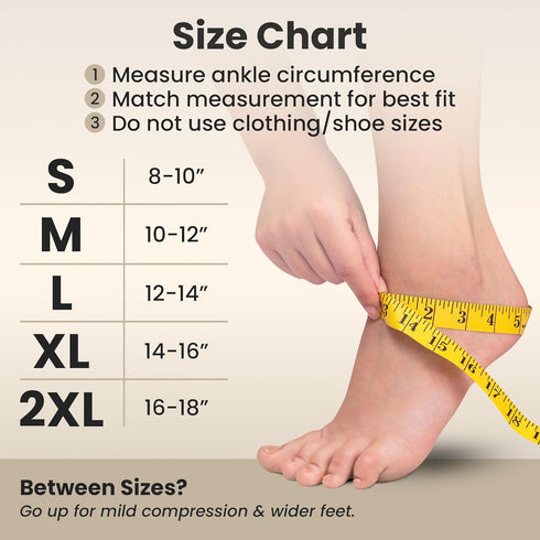 KEMFORD Ankle Compression Sleeve - Plantar Fasciitis Braces, Open Toe Compression Socks for Swelling, Arch Support