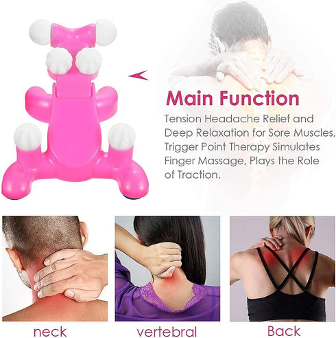 Xemz Cervical Neck Traction Massage Device, Silicone Massage Ball Trigger Point Therapy Tension Headache Relaxer Back