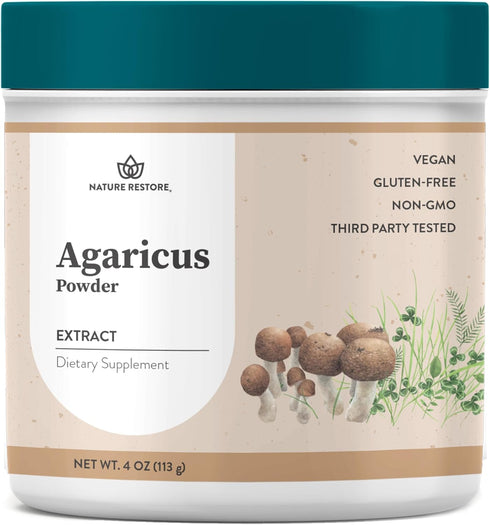 Nature Restore Agaricus Blazei Murill Extract Mushroom Powder, 4 Ounces, Non GMO and Gluten Free