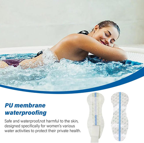 Licsaliwe 10Pcs Swimming, Menstrual Pads for Waterproof Thong Pads Panty Liners, Private Patches for Women Swimsuits