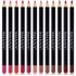 SHANY Dreamy Dozen Matte Lip Liner Set, Vegan Long-Lasting Professional Velvet Pencils, Pack of 12
