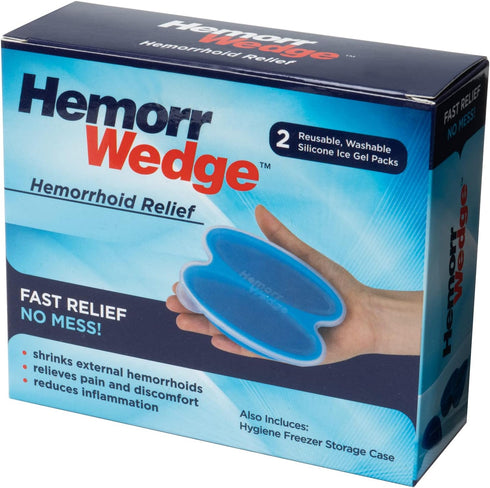 Hemorrhoid Ice Pack for Relief & Cooling Support – Twin Gel Pack with Hygienic Case for Reusable Cold Therapy
