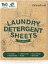 Laundry Detergent Sheets Fresh Scent, Eco-Friendly, Hypoallergenic, Powerful Cleaning, 80 Sheets, Up to 160 Loads
