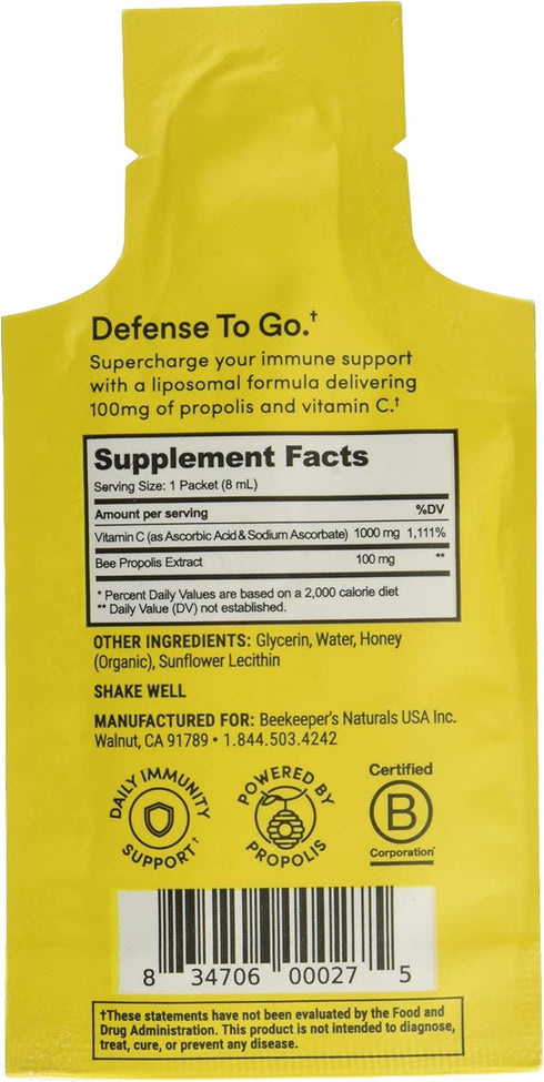 Beekeepers Naturals Propolis Liposomal with Vitamin C, Single, 0.27 FZ