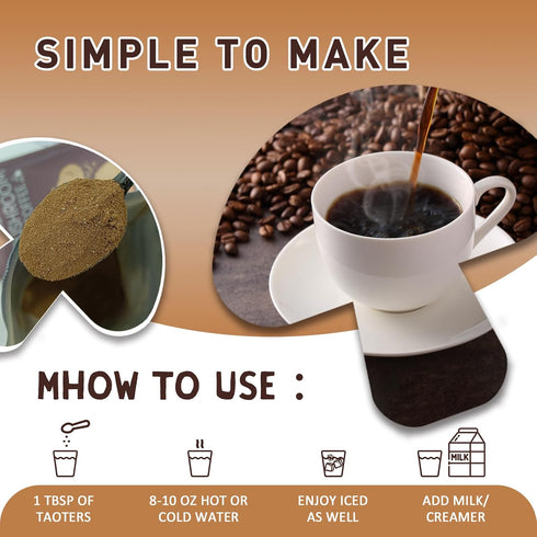 Immunity, 6 45 Mushroom Coffee | Enhanced Focus, Boosted Improved Energy | Adaptogenic Mushrooms: Cordyceps, Reishi