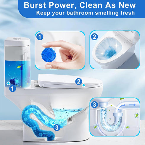 Toilet Bowl Cleaner Tablets, 32 Packs-85oz, Ultra-Clean Blue Toilet Bowl Cleaners for Deodorizing