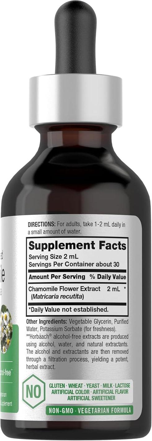 Horbaeach Chamomile Extract Liquid | 2 fl oz | Alcohol Free Supplement | Vegetarian, Non-GMO, Gluten Free Tincture