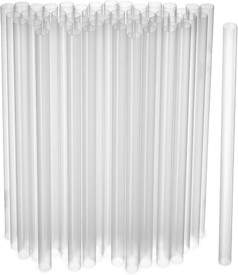 Clear Jumbo Smoothie Straws, 100 Pack of 9'' Disposable Wide-mouthed Large Milkshake Straws