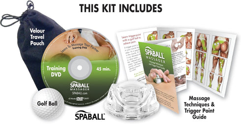 SPABALL Massage Kit - Teaches Partner Massage - Trigger Point Roller Ball - Relieves Sore Muscles