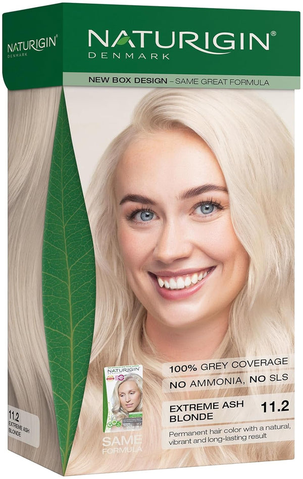 Naturigin Permanent Hair Color, 11.2 Extreme Ash Blonde, Ammonia Free, 1 Pack, 100% Gray Coverage