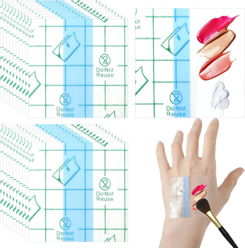 Qianyu 100 Pieces Makeup Hand Palette, Single Use Mixing Palette for Professional Makeup Artist, Disposable Waterproof
