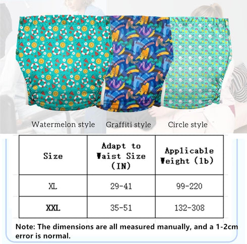 People2PCS Unisex Adult Incontinence Pants,Reusable Diapers for Adults,Adult Cloth Diaper Cover,Incontinence Underwear