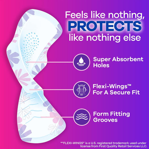 Always Radiant Feminine Pads for Women, Flexfoam Pads with Wings, Size 2, Heavy Absorbency, 78 Count