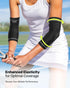Elbow Compression Sleeve 2 Pack, High Elastic Brace for Tendonitis and Tennis Elbow, Pain Relief for Women & Men, Black