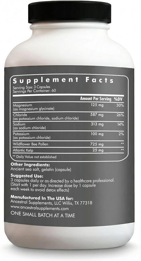 Immune 180 Ancestral Supplements Minerals & Electrolytes with Magnesium, Potassium, Sodium, Supports Optimal Hydration