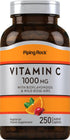 Piping Rock Vitamin C 1000mg | 250 Caplets | with Bioflavonoids & Rose Hips | Vegetarian, Non-GMO, Gluten Free
