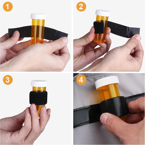 yeloumiss Medicine Bottle Organizer Bag, Large Travel Pill Case Box and Storage, Lockable Vitamins Carrier for Drug
