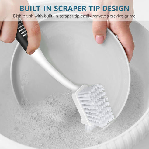 SetSail Dish Brush Set of 3, Includes Bottle Brush and Deep Cleaning Handle Brush for Kitchen Sink and Dishes