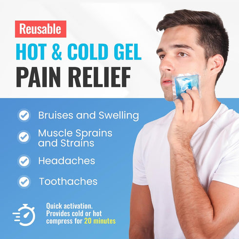ICEWRAPS 3"x3" Small Gel Ice Packs for Injuries, Reusable Hot Cold Packs, Includes 6 Soft Gel Packs.