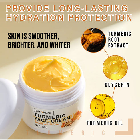 Lanthome Turmeric Face Cream - 50g Anti-Aging Moisturizer for Dark Spots and Even Skin Tone