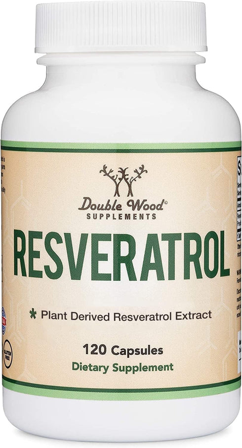 Resveratrol Supplement 500mg, 120 Capsules, Healthy Aging Support by Double Wood, 50% Trans Resveratrol